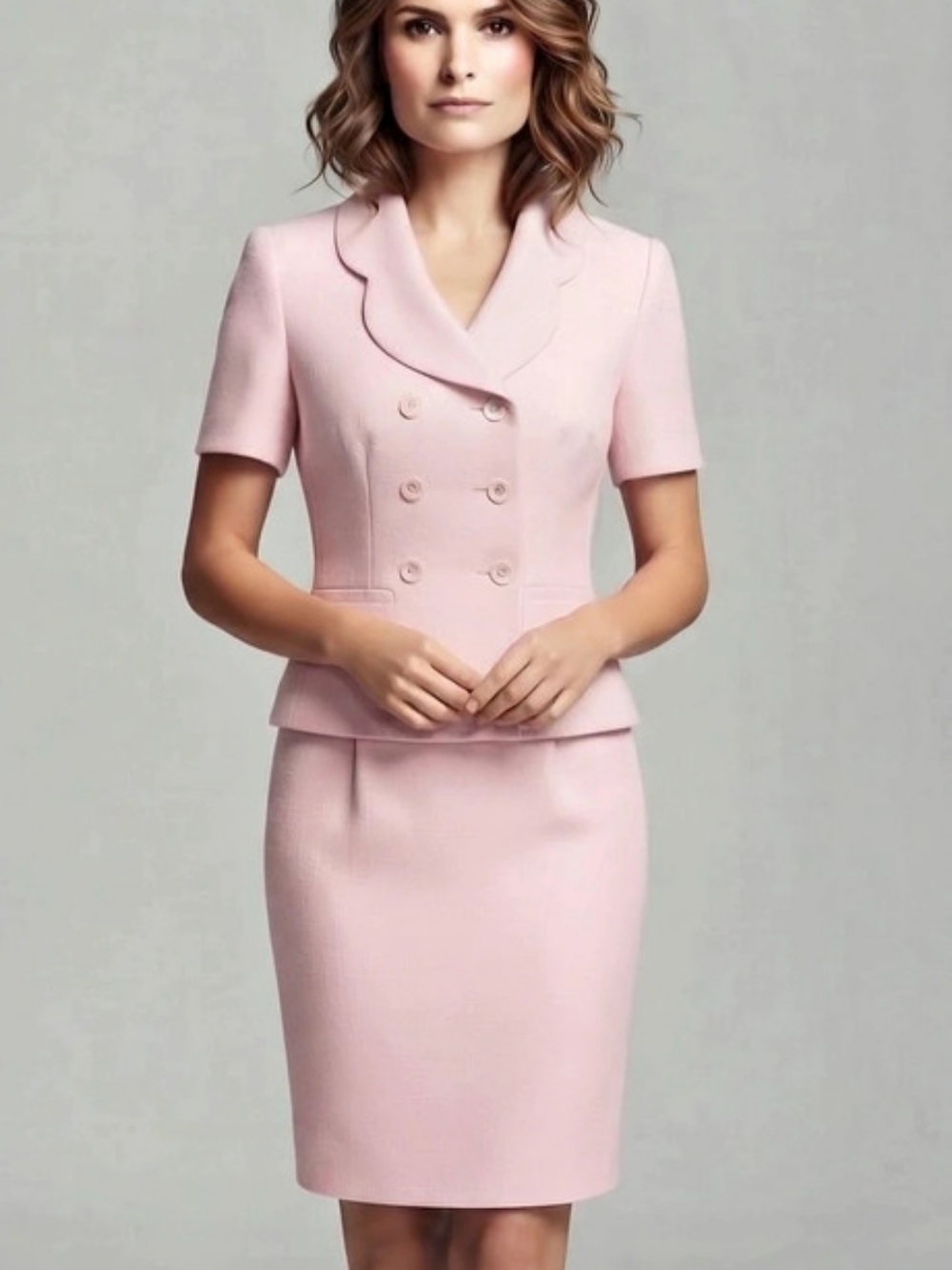 Le Suit Womans Pink Two-Piece Skirt Suit Y2K Retro